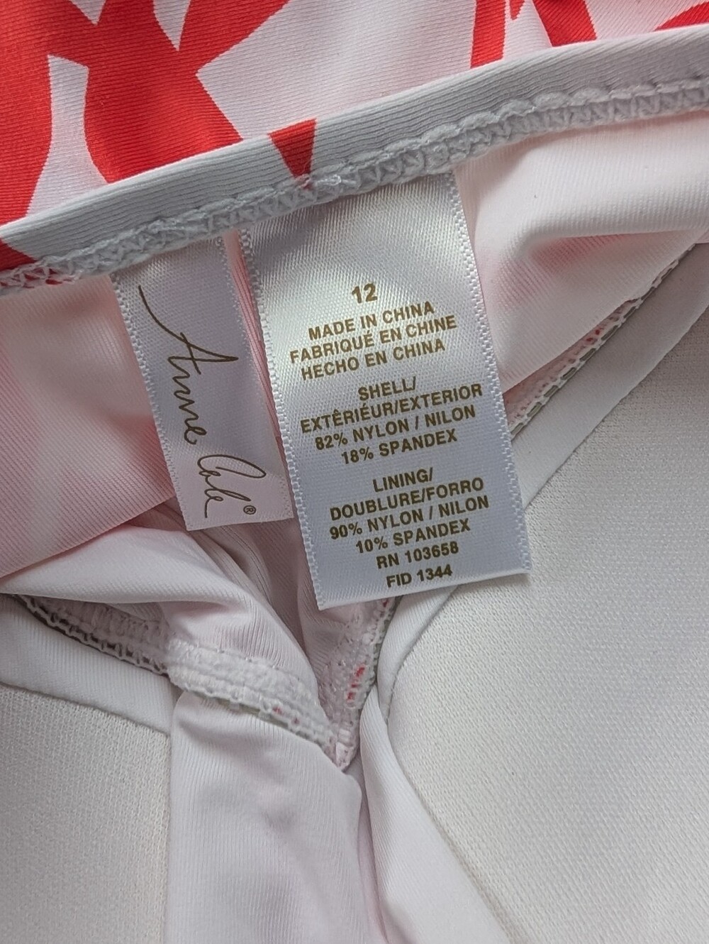 NWT Anne Cole Twisted Front One Piece Swimsuit - Coral - 12 - Picture 9 of 9